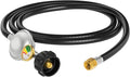 5FT Propane Regulator Hose with Gauge Gas Grill Replacement Parts for Blackstone 28" & 36" Griddles, Weber, Nexgrill Grills, Camp Chef Stove, Propane Patio Heater and Fire Pit