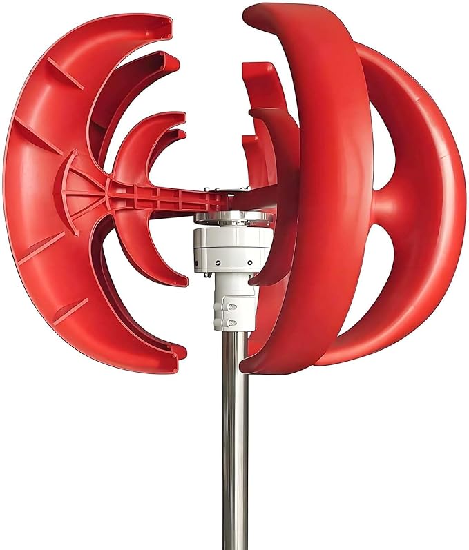 Wind Tur-Bine Generator Kit,12V/24V 5-Blade Vertical Axis Design Wind Power Generator,Low Wind Speed Start, Off-Grid,for Home,Marine,Camping,Solar Hybrid System(DC,2000W12V)