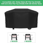 Grill Cover fit for Weber Slate 28" Rust-Resistant Griddle, Heavy-Duty 600D Waterproof Cover for 3401060 Weber Slate 28 inch Flat Top Griddle Grill Cover