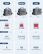 Cooler Bag, 7/16/30 Can Soft Sided Small Portable Insulated Cooling Pack, Everyday Lunch Cooler, Leakproof Ice Chest for Beach, Camping, Travel, Picnic
