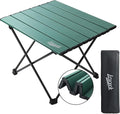 Small Camping Table, Ultralight Aluminum Folding Table with Carrying Bag, Portable & Lightweight Camping Side Table for Outdoor Camping, Picnic, Beach and Fishing, Green