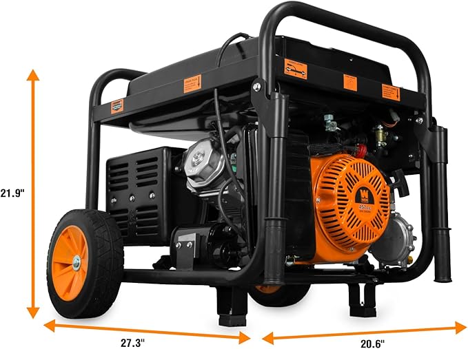 WEN 11,000-Watt 120V/240V Dual Fuel Portable Generator with Wheel Kit and Electric Start (DF1100T)