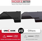 Unicook Heavy Duty Adjustable Porcelain Steel Grill Heat Plate Shield Replacement, Heat Tent, Flavorizer Bar, Burner Cover, Flame Tamer for Gas Grill, Extends from 11.75" up to 21" L, 3 Pack