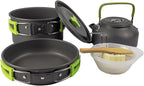 Outdoor Camping Cooking Set Hard Aluminum Alloy Tableware Kettle Cooker Pots and Bowls Hiking Barbecue Picnic