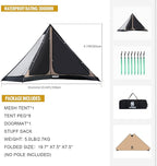 OneTigris 2 Person Mesh Inner Tent for The Northgaze Hot Tent - 4000mm Floor for Camping and Hiking