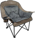 Black Sierra Oversized Camping Chair for Adults – 400 lb Heavy Duty Folding Chair with Cup Holders & Carry Bag