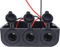 12-24 V 3 Hole Tent Type Power Distribution Sockets Cigarette Lighter Splitter Power Adaptor Combination Automotive Accessory Outlet for Car and Marine ﻿