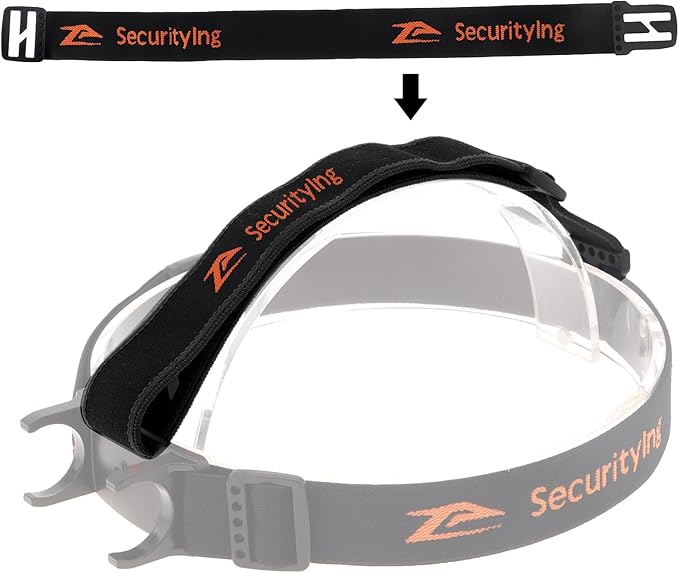 SecurityIng Nylon 15.7"/400mm Head Fastening Strap, Elastic Headlight Strap for 22mm - 26mm Torch Headlight Holder (4)