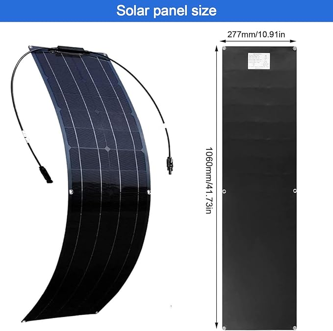 200W 400W 800W Flexible Solar Panel Kit with 40A Charger Controller Cable, Battery for Camping, Caravan, Campervan, Motorhomes, Boat(800W)