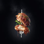 Rotisserie Meat Forks Air Fryer Fork Grill Spit Rod Stainless Steel Roast Chicken for Home Picnic BBQ Camping