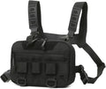 Genérico Tactical Chest Rig Backpack Camping Recon Kit Bag Vest Front Pouch Daypack,Compatible For Hiking Fishing Lure(Black B)