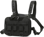 Genérico Tactical Chest Rig Backpack Camping Recon Kit Bag Vest Front Pouch Daypack,Compatible For Hiking Fishing Lure(Black B)