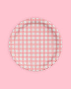 xo, Fetti Camp Gingham Paper Plates - 24 pk, 9" | Bachelorette Decorations, Camp Bride, Getting Lit + Getting Hitched, Gingham Birthday Party, Glamping Baby Shower Supplies, Cool Cake Plates