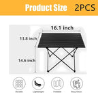 Folding Camping Table – Ultralight Aluminum Portable Table for Camping, Hiking, Backpacking, Picnic, Beach, BBQ – Compact Lightweight Collapsible Travel Side Table for Outdoor, RV, (2)