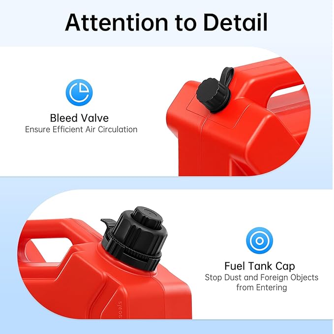 5L (1.3 Gal) Portable Liquid Storage Container with Mounting Bracket & Lock, Red Heavy-Duty Plastic Tank for Outdoor, Camping, Emergency Supply