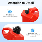 5L (1.3 Gal) Portable Liquid Storage Container with Mounting Bracket & Lock, Red Heavy-Duty Plastic Tank for Outdoor, Camping, Emergency Supply