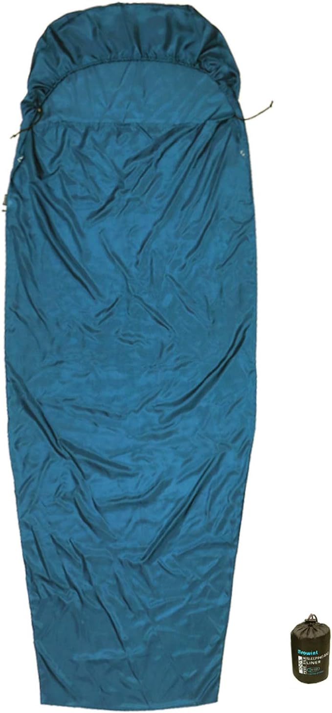 Browint Silk Sleeping Bag Liner, Silk Sleep Sack, Extra Wide 87"x43", Lightweight Travel Sheet for Hotels, More Colors for Option, Reinforced Gussets