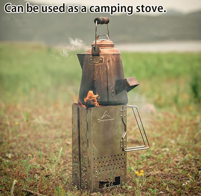 camping moon CAMPINGMOON Charcoal Chimney Starter Collapsible Foldable Grill Chimney Stainless Steel MT-17
