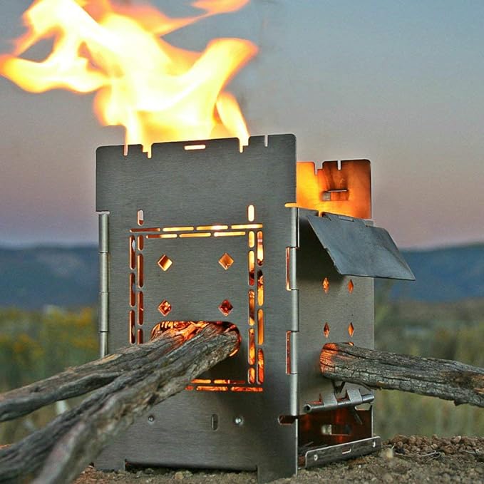 Firebox Bushcraft Camp Stove Kit - Wood Burning/Multi Fuel - Collapsible/Folding - Portable Campfire - Model Gen 2 5 inch / G2-5" Stainless Steel Camping Stove