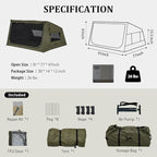 TOMOUNT Inflatable Canvas Tent with Pump,Easy Setup Blow Up Tent for Camping