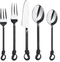 Nautical-Mart Stainless Steel Flatware Set - 5 Piece Twist and Shout Cutlery, Dishwasher Safe, Portable for Camping, Elegant Designer's Cutlery, Gift for Home & Corporate Use