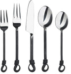 Nautical-Mart Stainless Steel Flatware Set - 5 Piece Twist and Shout Cutlery, Dishwasher Safe, Portable for Camping, Elegant Designer's Cutlery, Gift for Home & Corporate Use