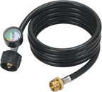 ATKKE Propane Hose Adapter 1lb to 20lb with Gauge, 12FT Propane Tank Grill Adapter Converter for Weber Q Grill, Mr. Heat Propane Heat, Blackstone 17/22‘’ Griddle, Coleman Camping Stove and More