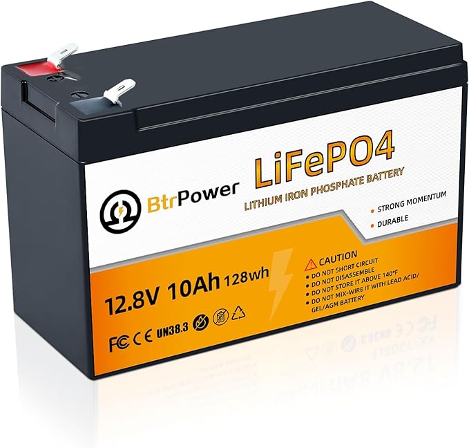 12V 10Ah Lithium LiFePO4 Battery|5000+ Deep Cycles LiFePO4 Battery|with 10A BMS | fit for Cyberpower UPS,Lighting,Power Wheels,Fishfinder and More