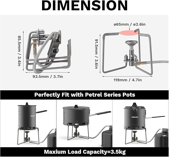 ‌Fire-Maple Petrel Titanium Ultralight Backpack Stove - World's Lightest Remote Stove (95.5g/3.4oz), 2.7kW/9213 BTU/h, Fast Boil, Ultra-Portable for Backpacking, Fast-Packing & Minimalist Camping