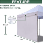 Eurmax USA 10FT Instant Canopy SunWall with Middle Zipper, Removeable Sidewall for Pop Up Canopy Tent,1 Pack Wall Only (Orange)