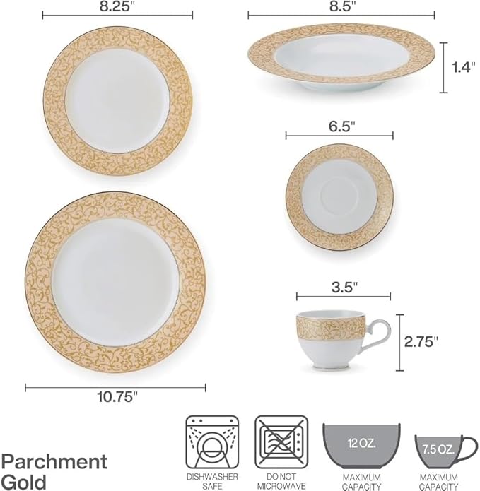 40-Piece Dinnerware Set Plate Set Plates Dinner Sets Kitchen Tableware Ceramic Dishes to Eat Food Dining