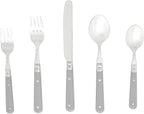 Ginkgo International Le Prix Stainless Steel Dishwasher-safe 30piece flatware set, Service for 6, Grey (22719)