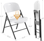 Nazhura 650 Weight Limit Heavy Duty Plastic Folding Chair with Reinfoced Steel Frame for Indoor and Outdoor, Wedding, Party, Restaurant, Meeting Room, Patio and Garden (White, 12 Pack)