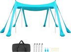 VEVOR Beach Tent Sun Shelter, UPF50+ Sun Protection, 6.6 ft Tall, 10 x 10 ft, Easy Pop Up Beach Canopy with Sandbags, Stability Poles, Sand Shovels, Portable Shade for Family, Camping, Fishing, Green
