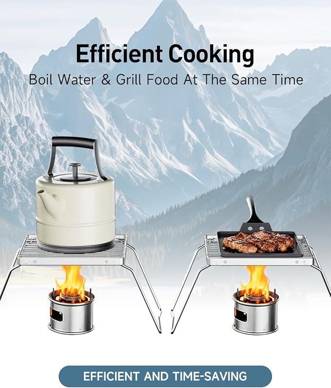 Backpacking Fire Grill,2PCS 6.3IN Portable Folding Campfire Grill 304 Stainless Steel Camping Grill Gate Backpack Frill for Outdor,Hiking,Picnic,Traveling,Fishing