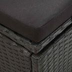 Camp Chair Lawn Chair Outside chairsSun Bed with Cushions Poly Rattan BlackSuitable for Gardens, courtyards, and patios