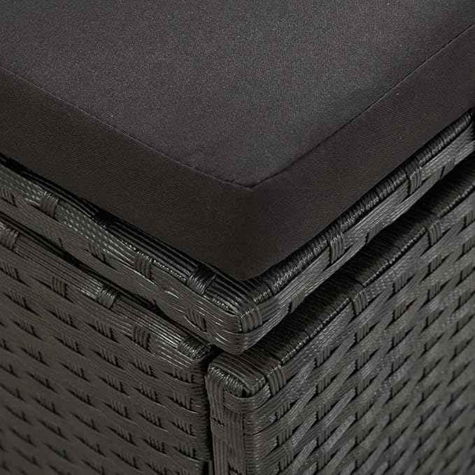 Camp Chair Lawn Chair Outside chairsSun Bed with Cushions Poly Rattan BlackSuitable for Gardens, courtyards, and patios