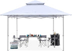ABCCANOPY 13x13 Pop Up Canopy with Double Ventilated Top, 4 Sandbags, 4 Ropes and 8 Stakes (White)