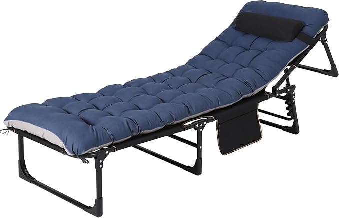 PeakPursuit Portable Camping Cot, Sleeping Cot for Adult, Heavy Duty Folding Cot Max Load 400LBS with Thick Mattress, Camping Bed for Travel Tent Day Bed Outdoor Home Guest Office Nap