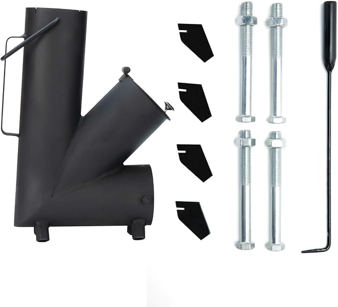 ROCKET STOVE is the perfect wood stove. A portable wood-burning camping stove with a fire poker. For camping gear & survival gear, backyard cooking. Camping grill, outdoor events. (Elite)