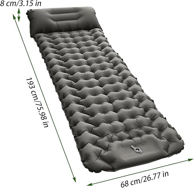 Compact Camping Sleep Pad - Self-Inflating Air Mattress for Backpacking, Hiking Trips, Portable Waterproof 40D Nylon TPU Bed Mat Outdoor Gear