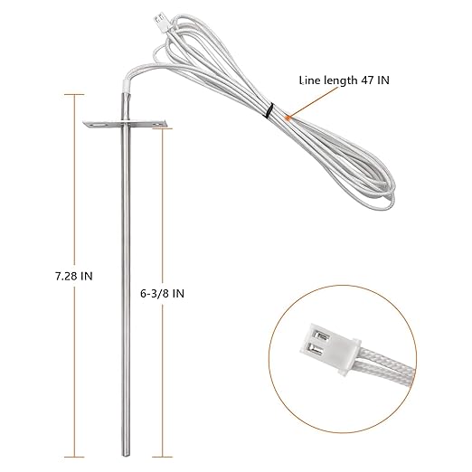 Temperature Probe Sensor Replacement for Camp Chef Wood Pellet Smoker Grill Accessorie, Replace Parts PG24-44