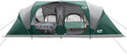 CAMPROS CP Tent 12-Person-Camping-Tents,3 Room Family Tents,Waterproof Windproof Family Tent with Top Rainfly,6 Large Mesh Windows,Double Layer,Easy Set Up, Portable with Carry Bag-20' x 9' x 72"(H)