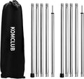 KOMCLUB Adjustable Tent Poles Telescoping Tarp Poles Camping Stainless Steel Lightweight Tarp Poles for Sun Sails Canopy Awning Shelter Bac