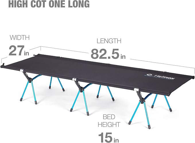 Helinox Cot One High, 15-Inch High Compact, Collapsible Camping Cot, Long