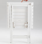 Small Side Table Square Folding, Patio Foldable Wooden End Table for Outdoor Indoor Porch Camping Living Room Bedroom, as Coffee Table or Plant Stand, White