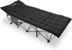 Suteck Camping Cot, Folding Camping Cot Bed for Adults Sleeping 1200D Double Layer Oxford Portable Folding Outdoor Cots for Camping W/Soft Pad Carry Bag for Home Office Nap Beach Travel