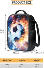 3 Set Cool Football School Bags with Lunch Box and Large Capacity Pencil Holder Set, Book Bag for Kindergarten Elementary Boys Camping Activities Outdoor