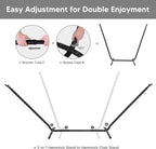 SUNCREAT 2-in-1 Hammocks Convertible Portable Double Hammock with Stand Included, Outdoor Hammock and Stand, Patented, Dark Grey