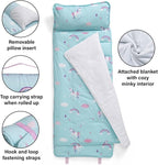 Delta Children Nap Mat - Includes Pillow & Blanket for Toddlers and Kids; Features Carry Handle w/Strap Closure and Name Tag; Rollup Design is Ideal for Preschool and Daycare; Personalization Optional